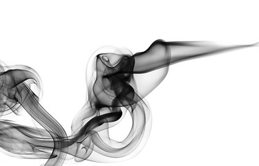 Image showing Black and grey Abstract fume shapes