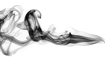 Image showing Black fume on white