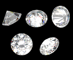 Image showing Top, bottom and different side views of diamond