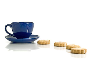 Image showing Lunch time - cookies and cup