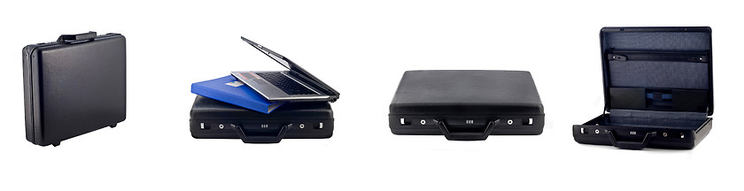 Image showing Different views of black briefcase