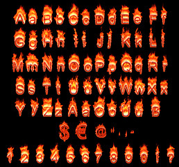 Image showing Burning German alphabet with umlauts