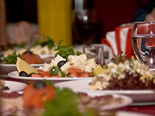 Image showing Banquet in the restaurant. Focused on one dish