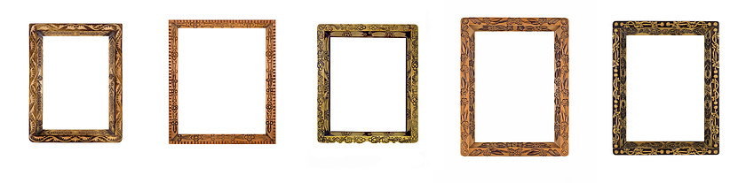 Image showing Collage of beautiful wooden carved Frames