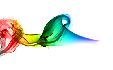 Image showing Bright colorful smoke abstract shapes