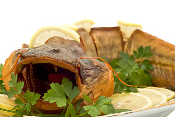 Image showing Dinner - fresh-water catfish