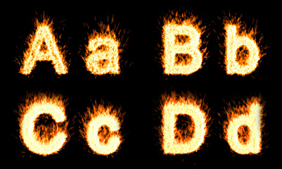 Image showing Burning A, B, C, D characters