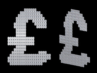 Image showing GB pound dollar symbol assembled of diamonds