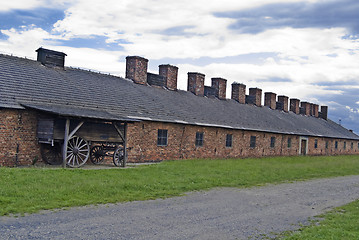 Image showing Cookhouse and cart in Auschwitz - Birkenau