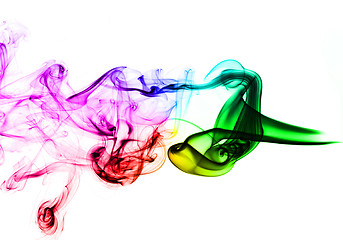 Image showing Colored Abstract Smoke over white