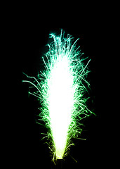 Image showing Colored (lettuce and turquoise) birthday fireworks