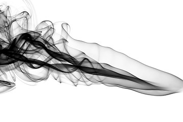 Image showing Abstraction Black fume swirl on white