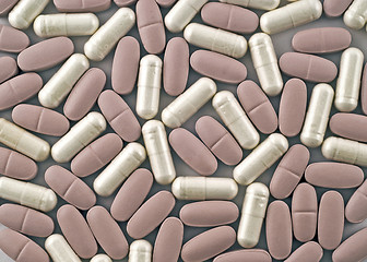 Image showing Closeup of tablets unf pills useful as background