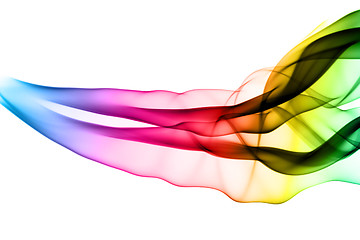 Image showing Bright colored puff of abstract smoke 