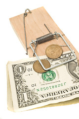 Image showing Danger - money in the mousetrap