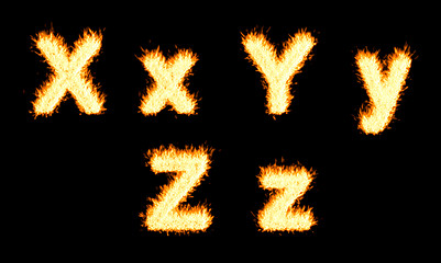 Image showing Burning X, Y, Z character