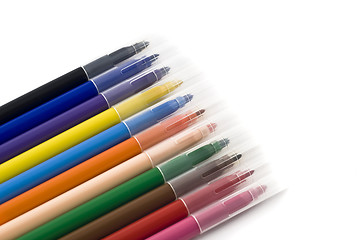 Image showing Colorful felt-tip markers or pens isolated over white