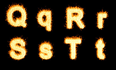 Image showing Burning Q, R, S, T letter