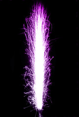 Image showing Gradient colored lilac birthday fireworks