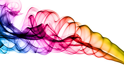 Image showing Bright colorful fume abstract curves 