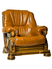 Image showing Cosy Antique leather armchair