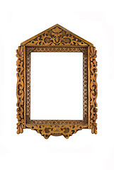 Image showing Wooden Frame for picture or portrait isolated over white