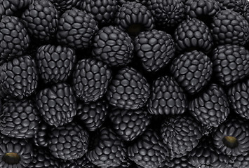 Image showing Black blackberry texture or background