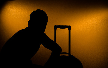 Image showing Travel delay - silhouette of man