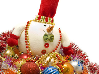 Image showing Funny Christmas snowman and decoration