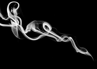 Image showing White Abstract fume shapes over black