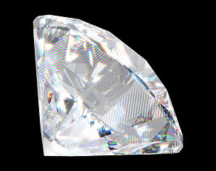 Image showing Large diamond with sparkles over black background