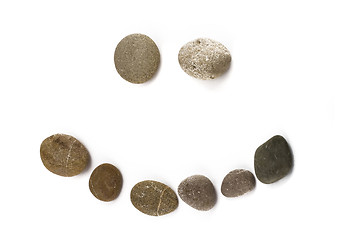 Image showing Positive funny emoticon assembled of pebble