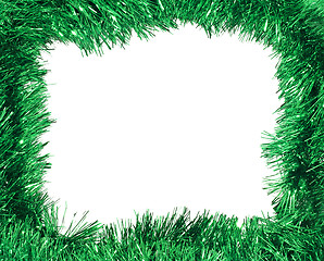 Image showing Green tinsel frame