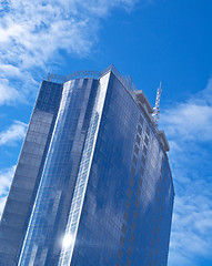 Image showing Beautiful Futuristic skyscraper made of Glass and steel