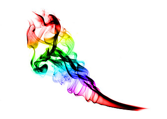 Image showing Abstract Colorful Smoke shape over white