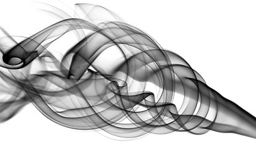 Image showing Abstract fume swirls over white