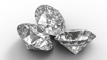 Image showing Group of Three large diamonds