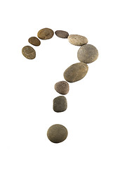 Image showing What query mark made of pebbles