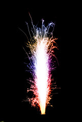 Image showing Colorful birthday fireworks candle