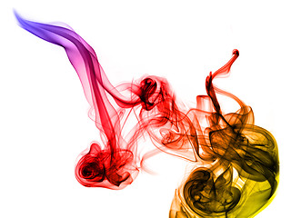 Image showing Gradient colored fume on the white background