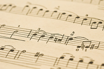 Image showing Classical Music - notes on the sheet