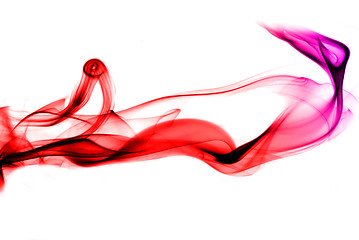 Image showing Colorful fume curves on the white background
