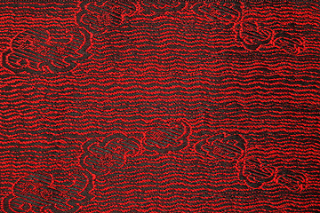 Image showing Beautiful fabric with red and black pattern