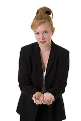 Image showing business woman with cupped hands