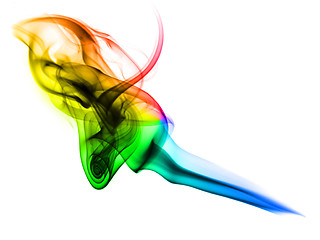 Image showing Magic colorful fume curves on white