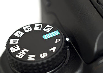 Image showing Closeup of mode wheel on Dslr camera