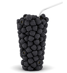 Image showing Blackberry Glass shape with straw