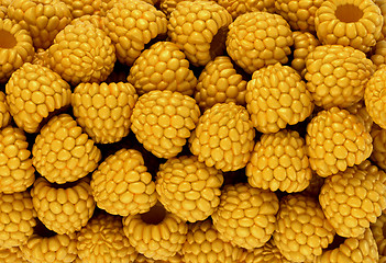 Image showing Yellow raspberry texture or background