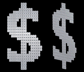 Image showing US dollar symbol assembled of diamonds