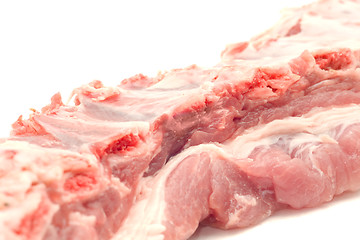 Image showing Uncooked pork ribs and meat isolated